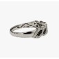14 KTS WHITE GOLD RING WITH BLACK AND WHITE DIAMONDS
