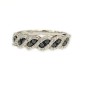14 KTS WHITE GOLD RING WITH BLACK AND WHITE DIAMONDS