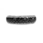 14 KTS WHITE GOLD RING WITH BLACK AND WHITE DIAMONDS