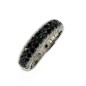 14 KTS WHITE GOLD RING WITH BLACK AND WHITE DIAMONDS