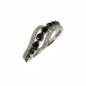 14 KTS WHITE GOLD RING WITH BLACK AND WHITE DIAMONDS