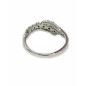 14 KTS WHITE GOLD RING WITH BLACK AND WHITE DIAMONDS