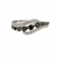 14 KTS WHITE GOLD RING WITH BLACK AND WHITE DIAMONDS