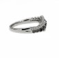 14 KTS WHITE GOLD RING WITH BLACK AND WHITE DIAMONDS