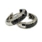 14 KTS WHITE GOLD EARRINGS WITH BLACK AND WHITE DIAMONDS