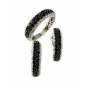 14 KTS WHITE GOLD EARRINGS WITH BLACK AND WHITE DIAMONDS