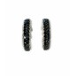 14 KTS WHITE GOLD EARRINGS WITH BLACK AND WHITE DIAMONDS