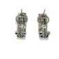 14 KTS WHITE GOLD EARRINGS WITH BLACK AND WHITE DIAMONDS