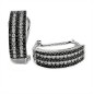 14 KTS WHITE GOLD EARRINGS WITH BLACK AND WHITE DIAMONDS