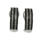 14 KTS WHITE GOLD EARRINGS WITH BLACK AND WHITE DIAMONDS