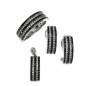 14 KTS WHITE GOLD EARRINGS WITH BLACK AND WHITE DIAMONDS