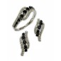 14 KTS WHITE GOLD EARRINGS WITH BLACK AND WHITE DIAMONDS