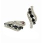14 KTS WHITE GOLD EARRINGS WITH BLACK AND WHITE DIAMONDS