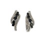 14 KTS WHITE GOLD EARRINGS WITH BLACK AND WHITE DIAMONDS