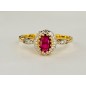 18 kts bicolor gold ring with ruby and diamonds 18 kts bicolor gold ring with ruby and diamonds