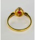 18 kts bicolor gold ring with ruby and diamonds