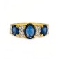 SORTIJA DE ORO BICOLOR DE 18 KTS CON ZAFIRO AZUL Y DIAMANTES