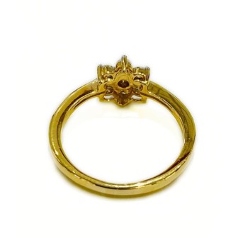 18 kts bicolor gold ring with diamonds