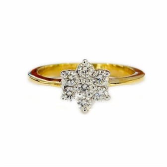 18 kts bicolor gold ring with diamonds