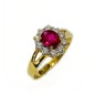 18 kts yellow gold ruby and diamond cluster ring 18 kts yellow gold ruby and diamond cluster ring