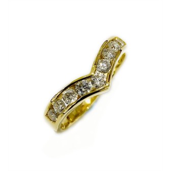 Sortija de oro amarillo de 18 kts con diamantes