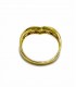18 kts v-shape yellow gold ring with diamonds