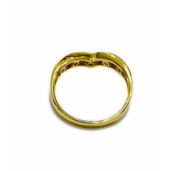 Sortija de oro amarillo de 18 kts con diamantes