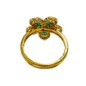 18 KTS BICOLOR GOLD RING WITH EMERALDS AND DIAMONDS 18 KTS BICOLOR GOLD RING WITH EMERALDS AND DIAMONDS