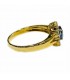 18 kts yellow gold blue sapphire and diamond cluster ring