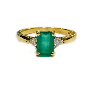 Sortija de esmeraldas y diamantes