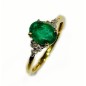 18 kts yellow gold ring with emeralds and diamonds 18 kts yellow gold ring with emeralds and diamonds