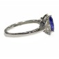 Sortija de oro blanco 14 kts con tanzanita y diamantes