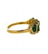 18 KTS GOLD RING WITH EMERALDS AND DIAMONDS