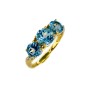 SORTIJA DE TOPACIO AZUL Y DIAMANTES MONTADO EN ORO AMARILLO 18CTS