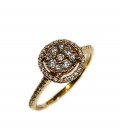 14 kts rose gold ring with diamonds
