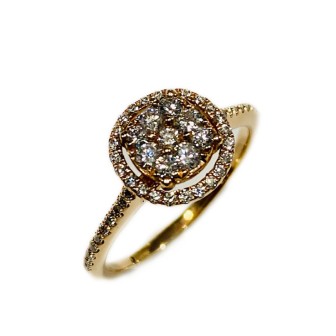 14 kts rose gold ring with diamonds