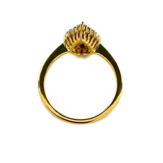 SORTIJA AMATISTA Y DIAMANTES MONTADO EN ORO AMARILLO 18CTS