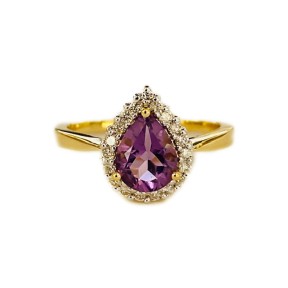 RING OF AMEYTHYST AND DIAMONDS