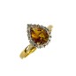 18 KTS GOLD RING WITH CITRINE TOPAZ AND DIAMONDS