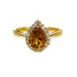 18 KTS GOLD RING WITH CITRINE TOPAZ AND DIAMONDS