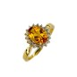 SORTIJA DE TOPACIO CITRINO Y DIAMANTES MONTADO EN ORO AMARILLO 18CTS