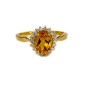 SORTIJA DE TOPACIO CITRINO Y DIAMANTES MONTADO EN ORO AMARILLO 18CTS