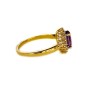 SORTIJA AMATISTA Y DIAMANTES MONTADO EN ORO AMARILLO 18CTS