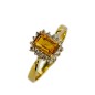 SORTIJA DE TOPACIO CITRINO Y DIAMANTES MONTADO EN ORO AMARILLO 18CTS