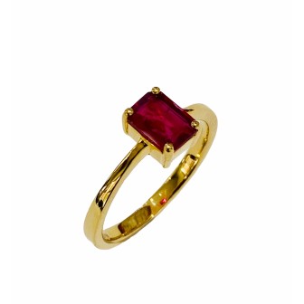 SORTIJA ORO 18KT CON RUBI