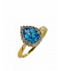 RING OF BLUE TOPAZ AND DIAMONDS