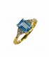 RING OF BLUE TOPAZ AND DIAMONDS
