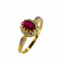 18 kts bicolor gold ring with ruby and diamonds 18 kts bicolor gold ring with ruby and diamonds