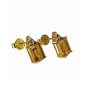 PENDIENTES DE TOPACIO CITRINO Y DIAMANTES