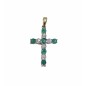 Cruz de Oro con Esmeralda y Diamantes